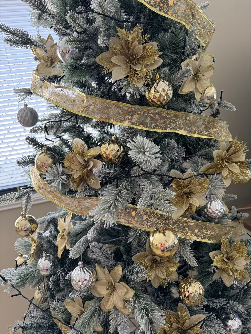 CINTA DE SEDA NAVIDEÑA CON LUCES LED