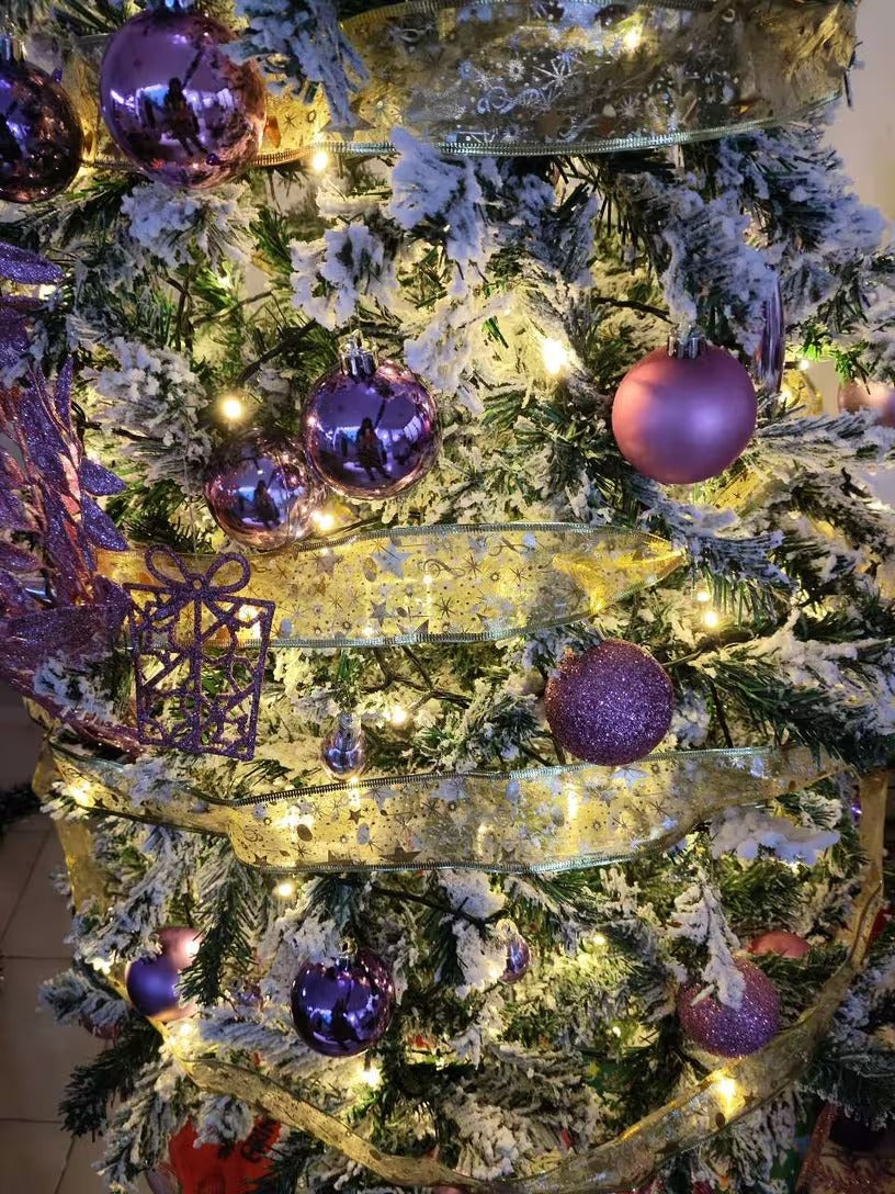 CINTA DE SEDA NAVIDEÑA CON LUCES LED