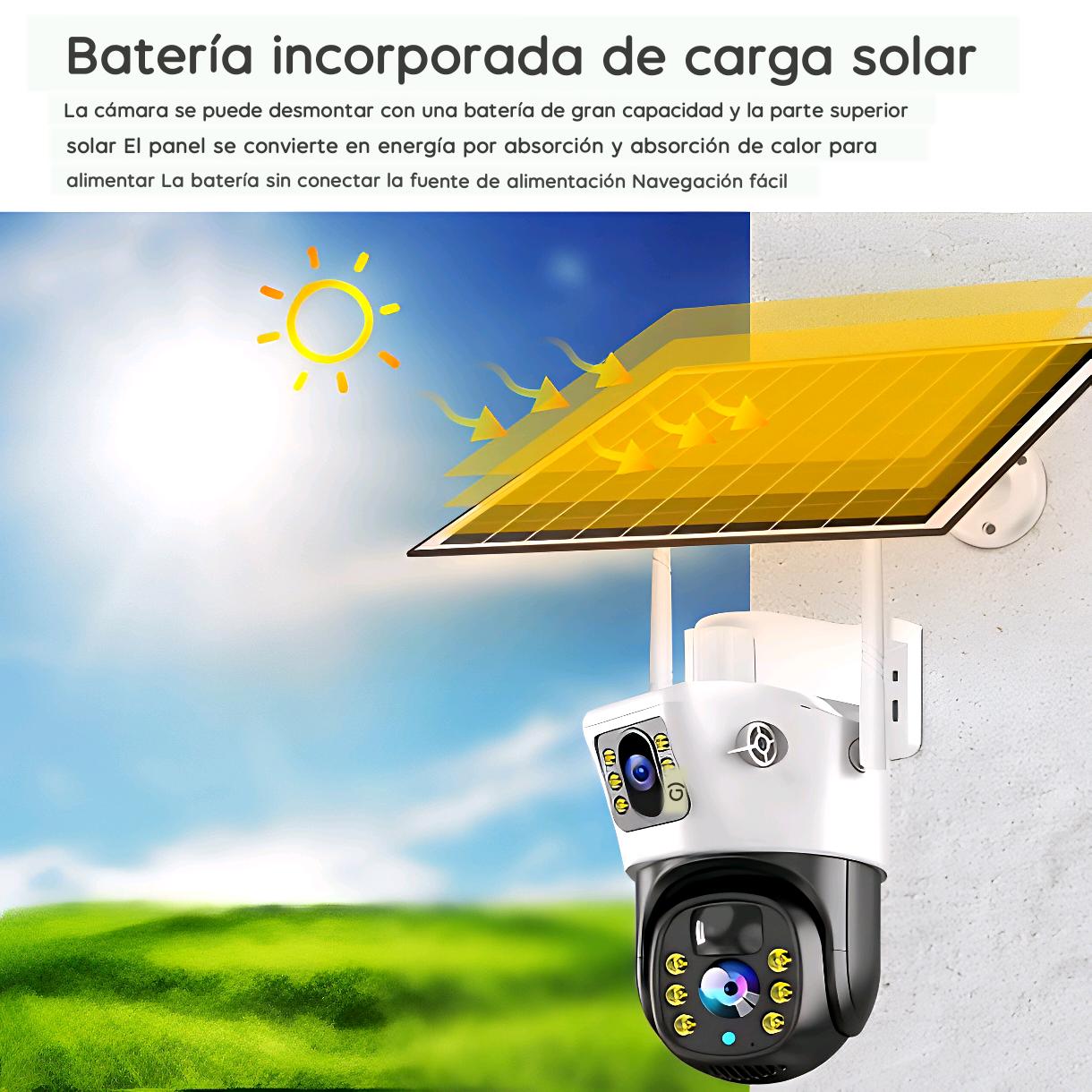 CÁMARA DOBLE LENTE CON PANEL SOLAR