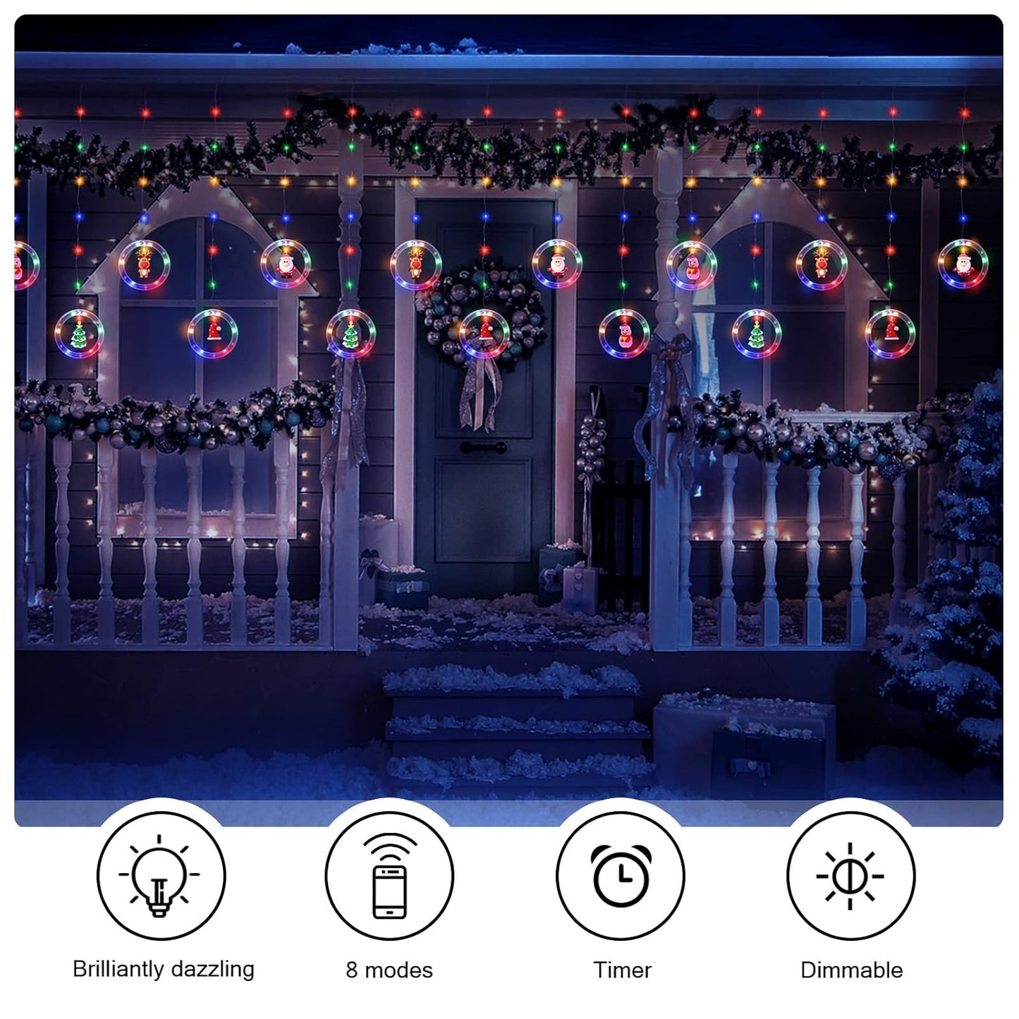 CORTINA RGB 10 AROS NAVIDEÑOS