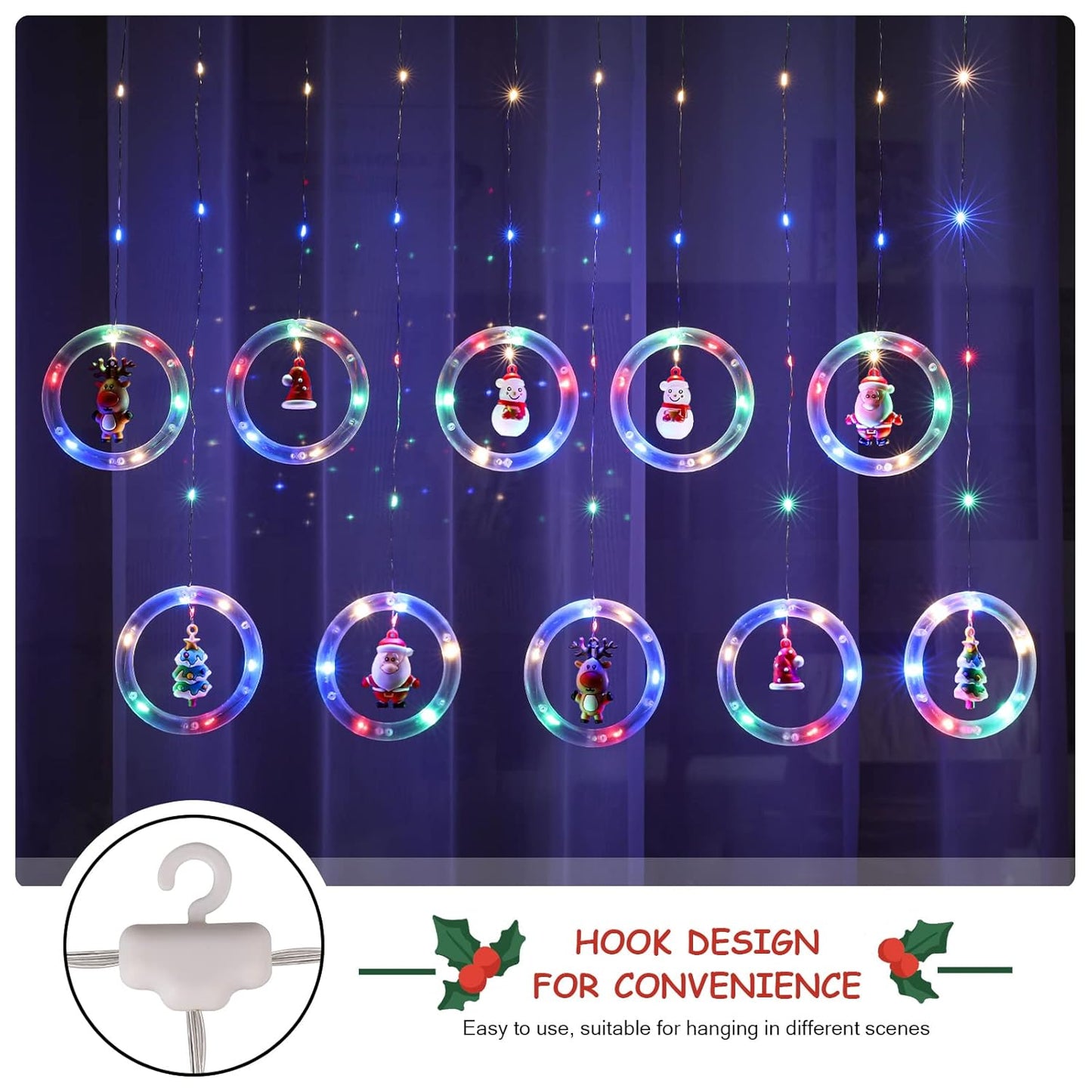 CORTINA RGB 10 AROS NAVIDEÑOS