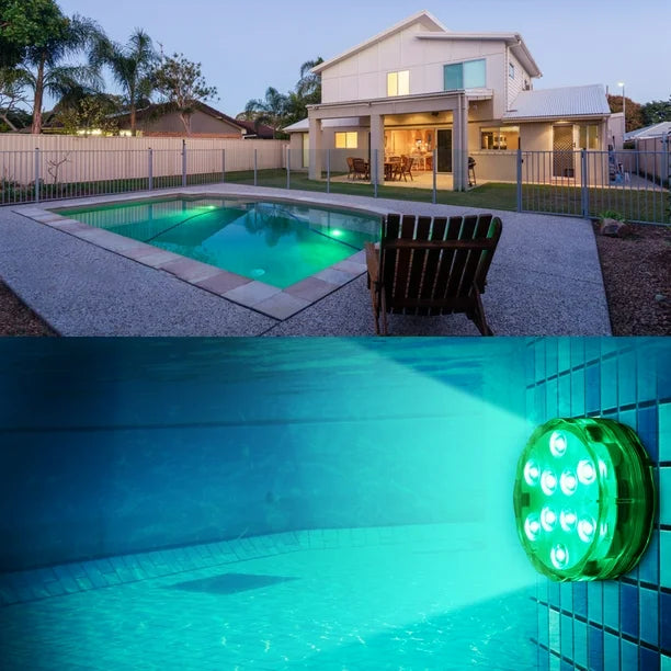 LUZ LED RGB PARA PISCINA A PILA CON CONTROL (POR UNIDAD)