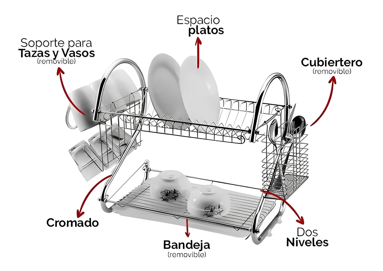 ESCURRIDOR DE PLATOS 2 PISOS