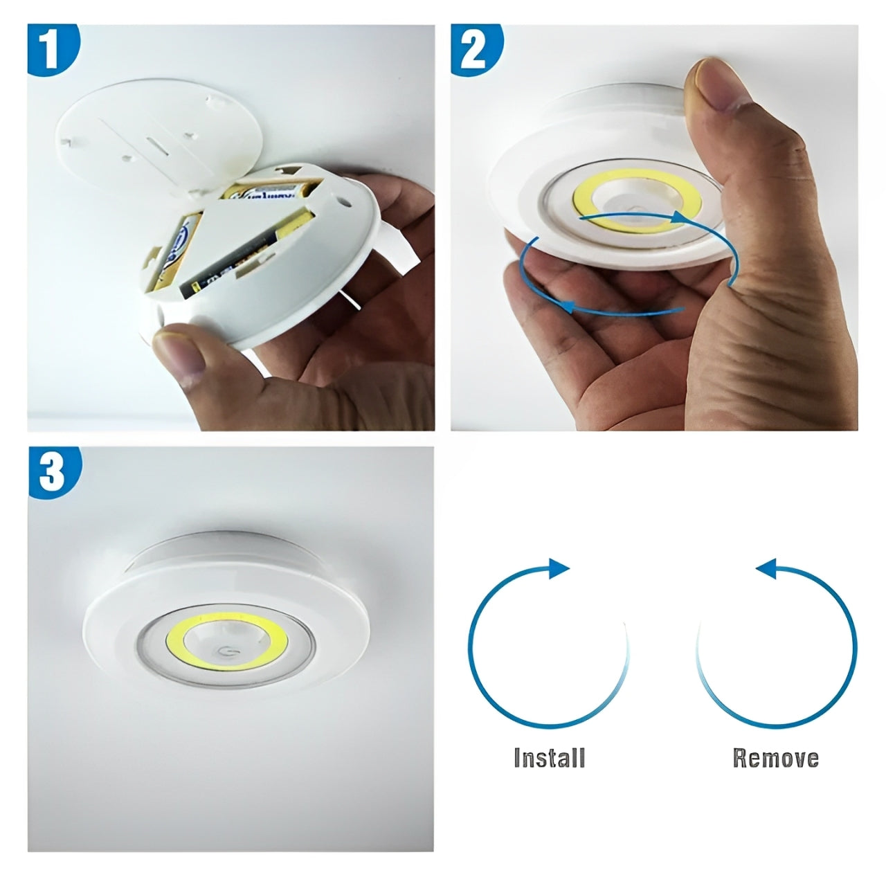 SET DE 3 LUCES LED CON CONTROL REMOTO