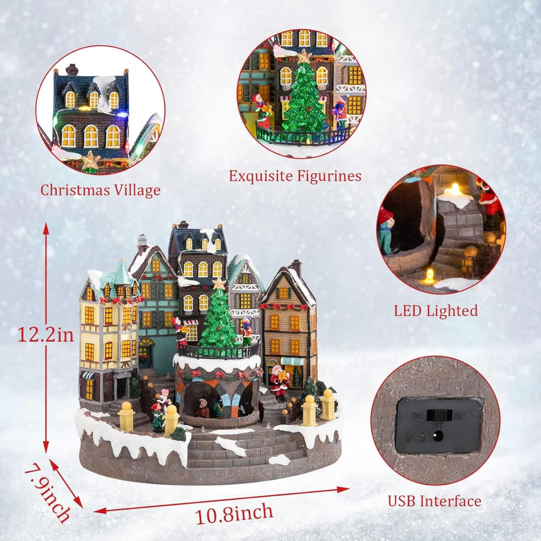 PUEBLO NAVIDEÑO ARBOL DE NAVIDAD GIRATOR