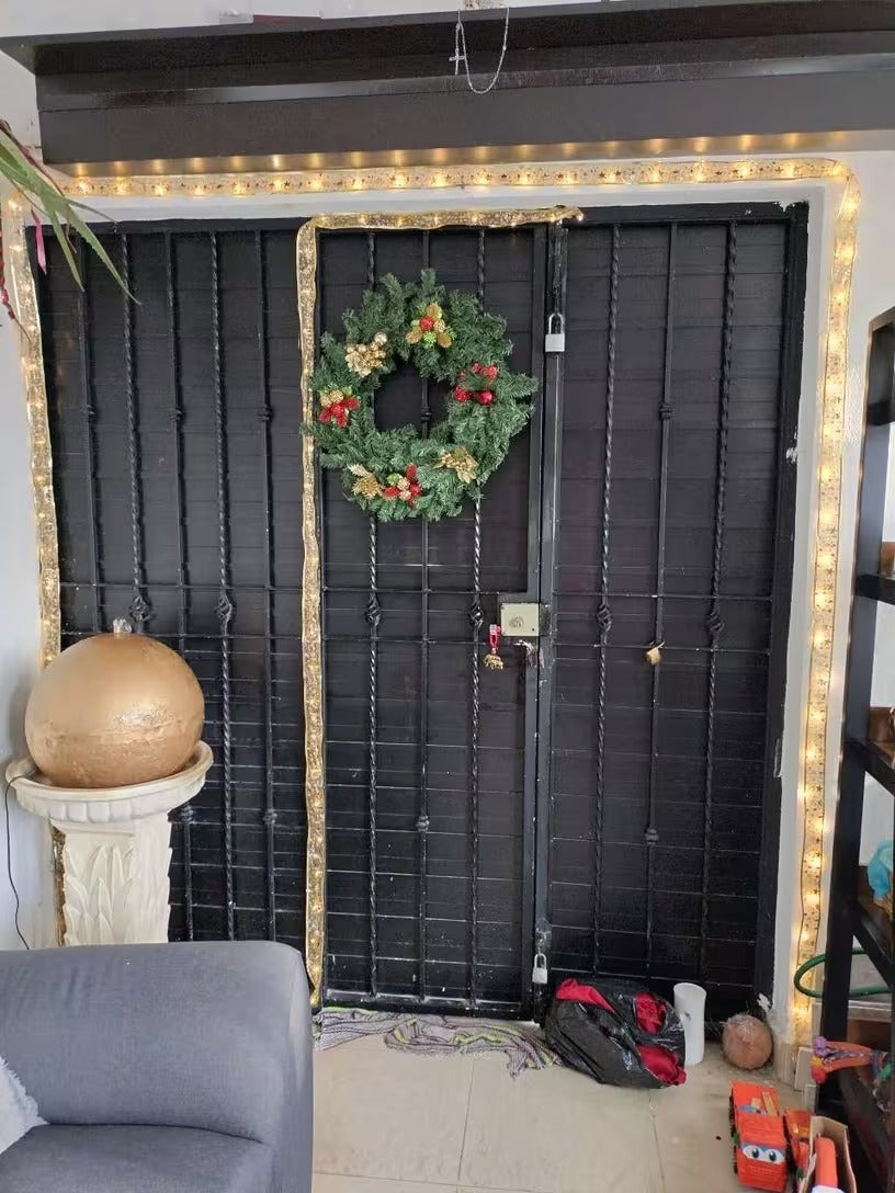 CINTA DE SEDA NAVIDEÑA CON LUCES LED