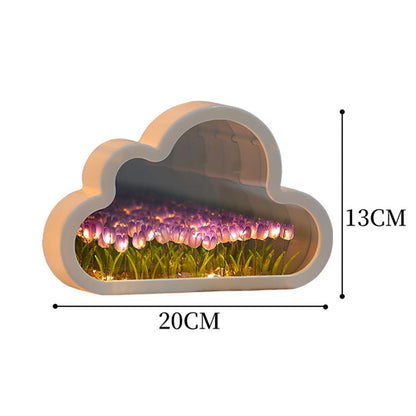 LÁMPARA DE NUBE CON TULIPANES